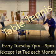 Table Tennis every Tuesday